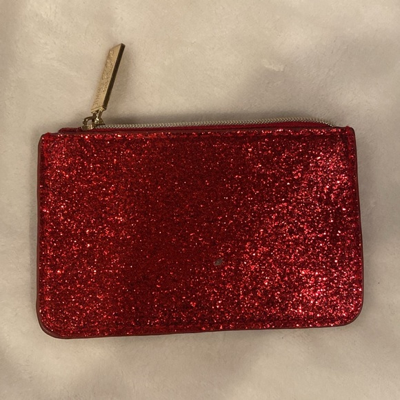 Jimmy Choo Red Sparkle Coin Purse Pouch - Picture 6 of 6